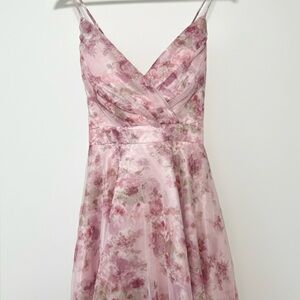 CityStudio Dress Size 3 Pink Floral Summer Spring Dress Above Knee Strap Dress